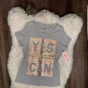 Juicy Couture Graphic Twist Sleeve Yes I Can Tee